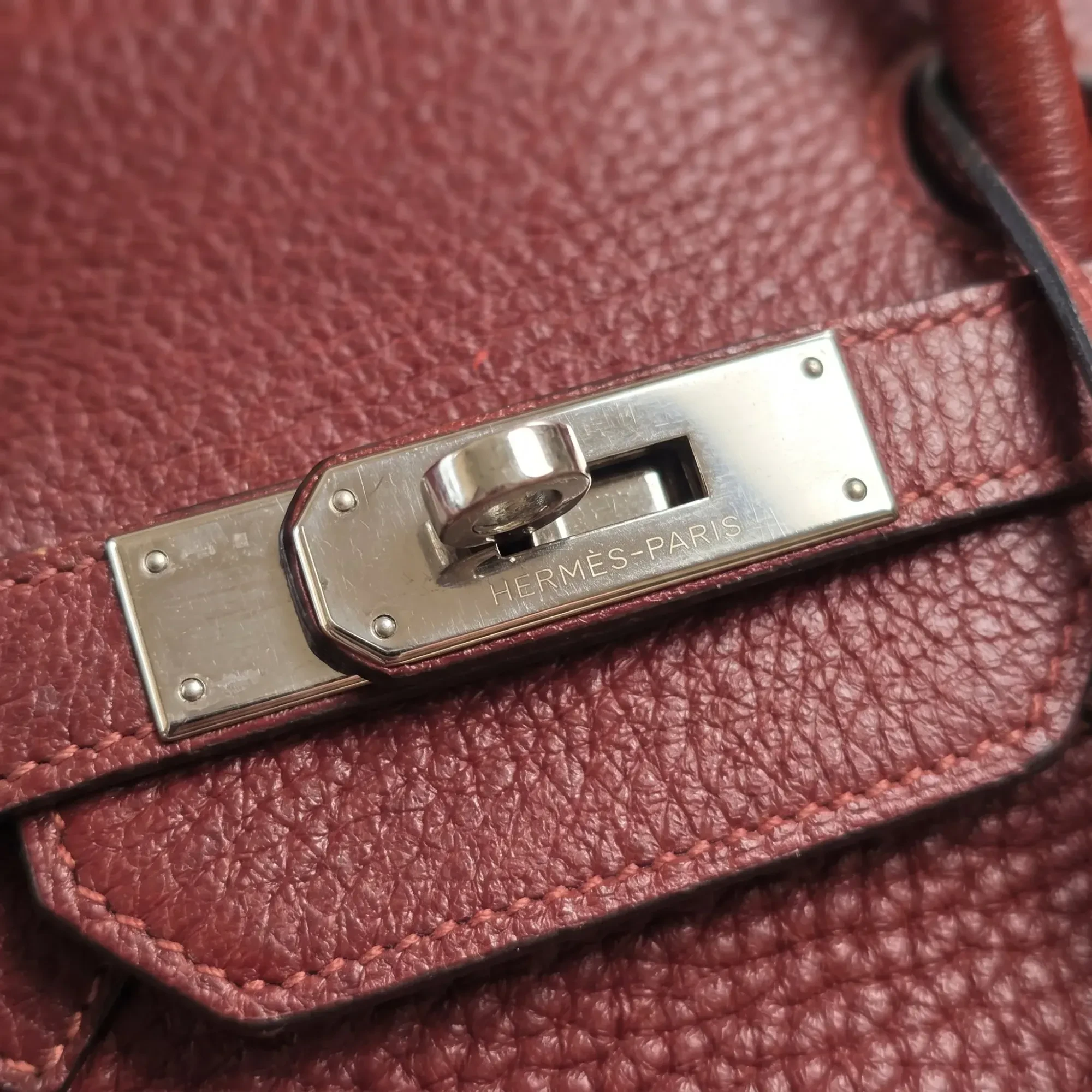 Hermès · Birkin 35 · Rouge H · Togo · Palladium Hardware · 2008 - View 3