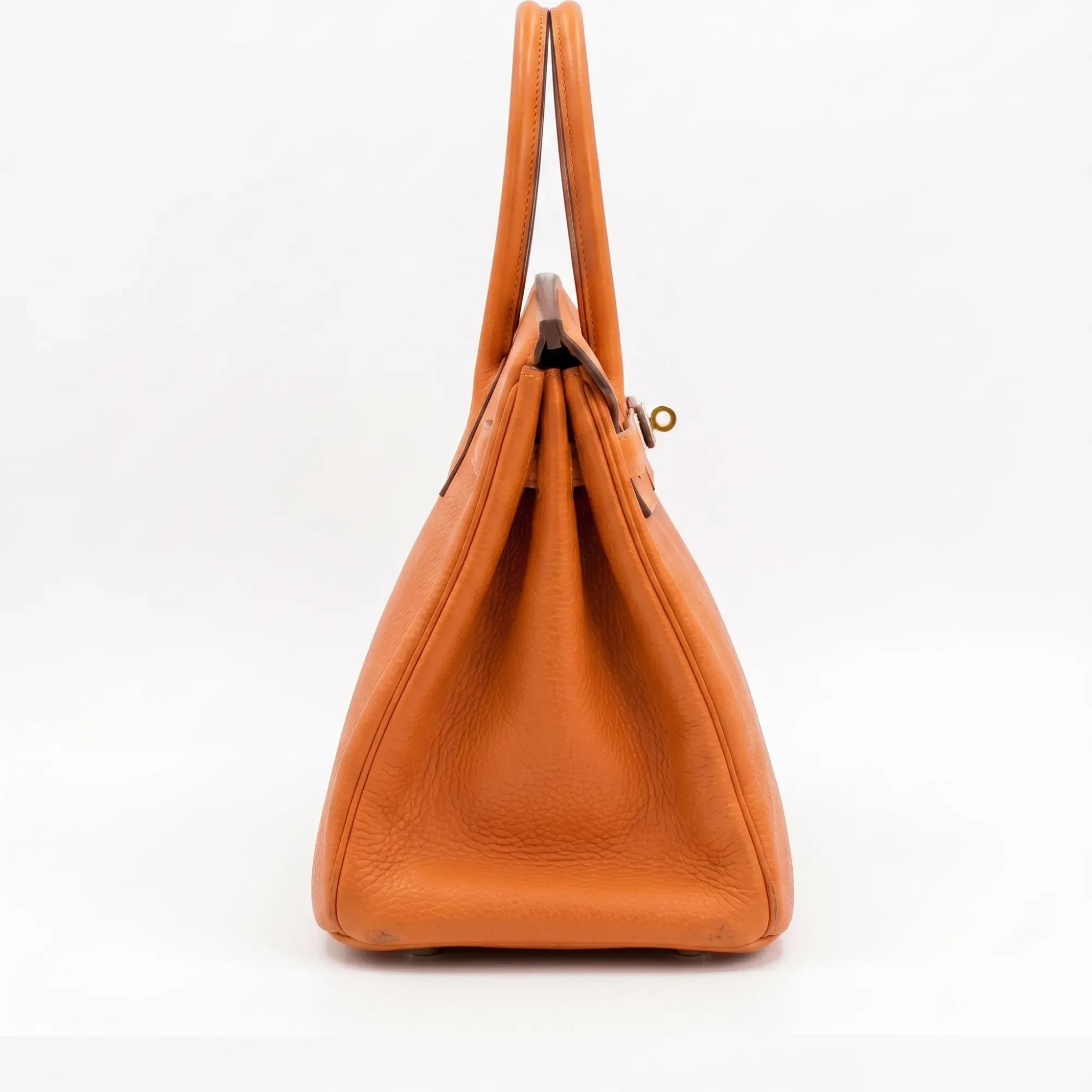 Hermès · Birkin 35 · Orange · Togo · Gold Hardware · 2008 - View 3