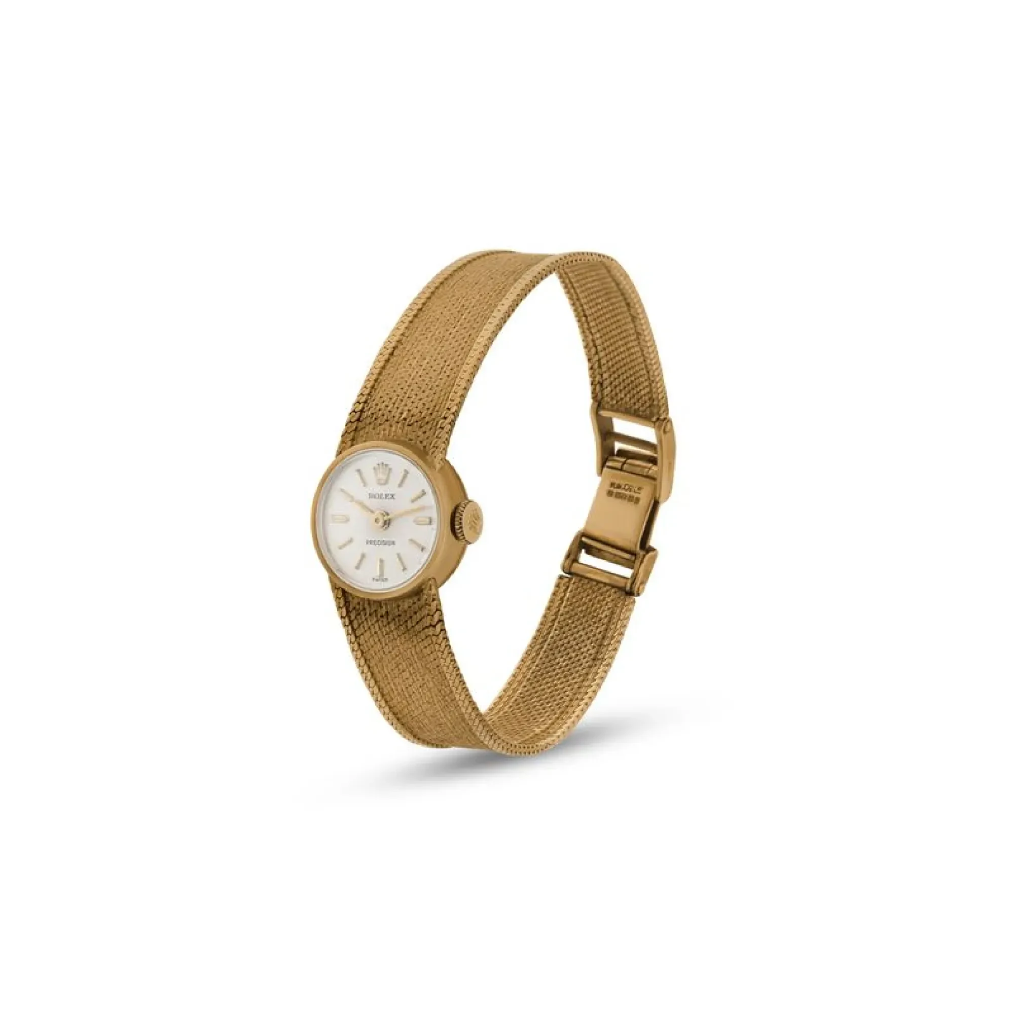 Rolex · Lady's Precision · 9ct Gold · Woven Bracelet · Silver Dial · 1970s - View 3