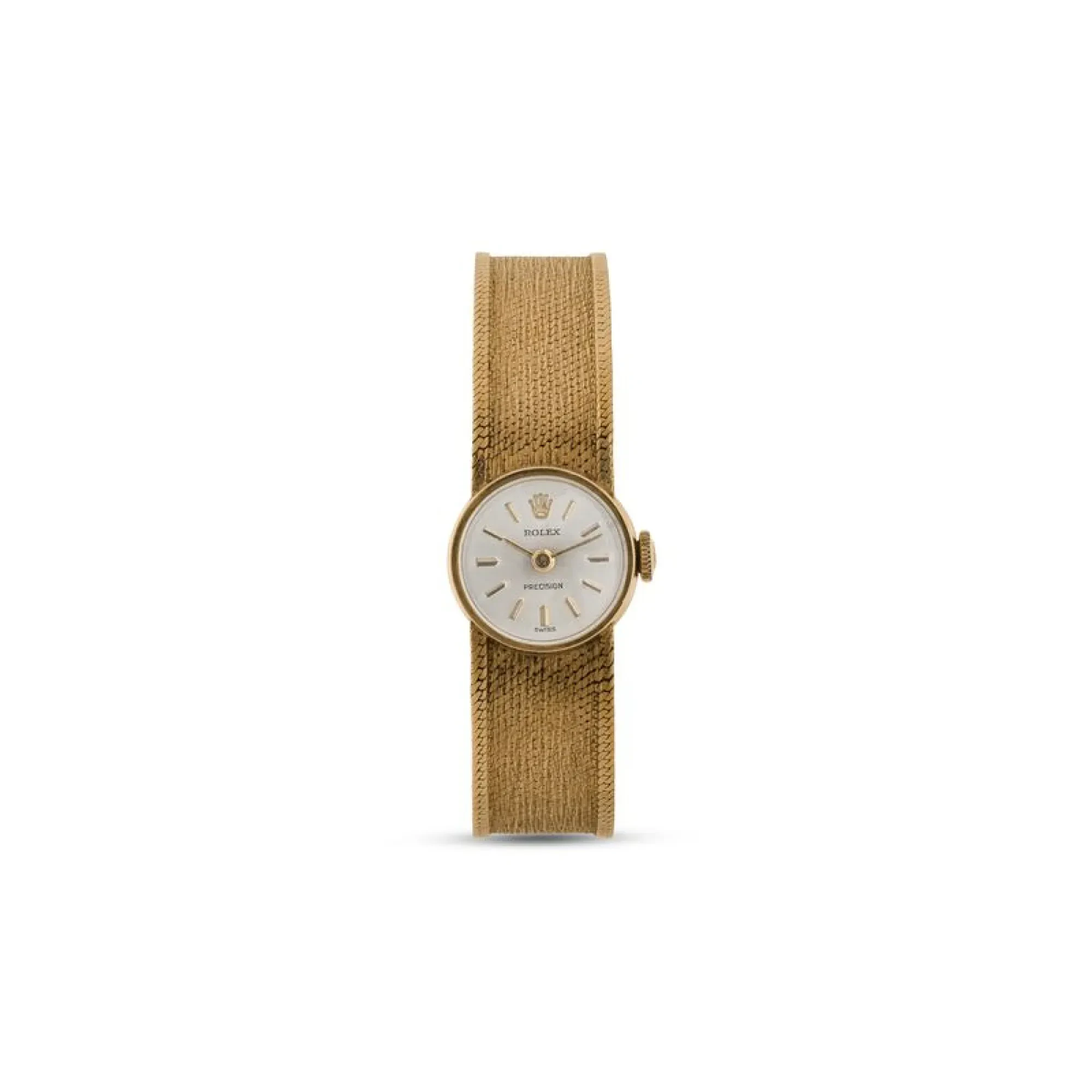 Rolex Rolex · Lady's Precision · 9ct Gold · Woven Bracelet · Silver Dial · 1970s